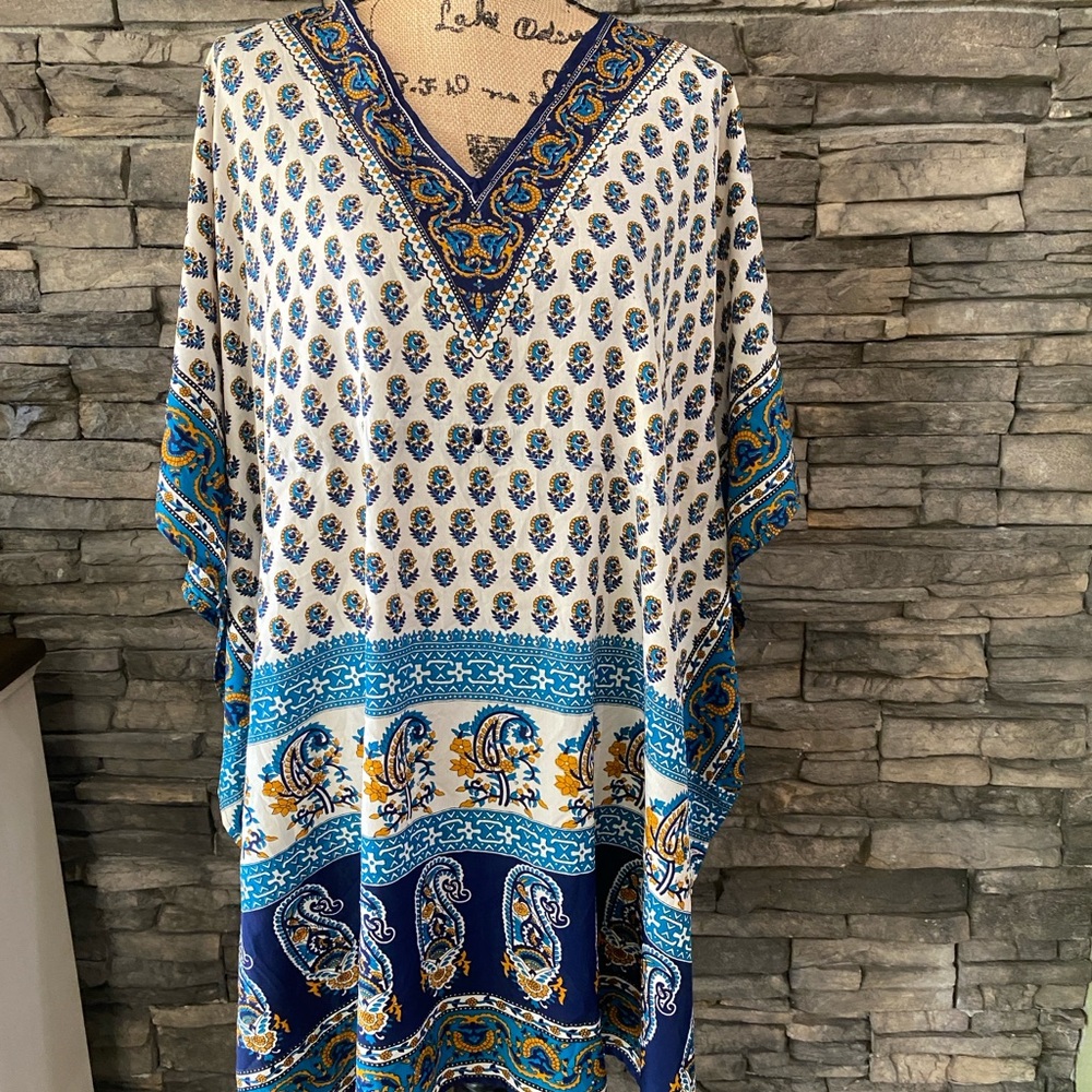 Bohemian Blue and White Kimono